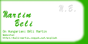 martin beli business card